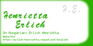 henrietta erlich business card